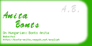 anita bonts business card